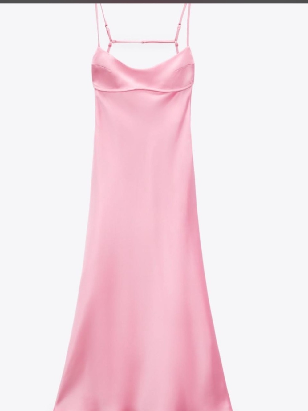 Zara Maxi Pink Satin Slip Dress